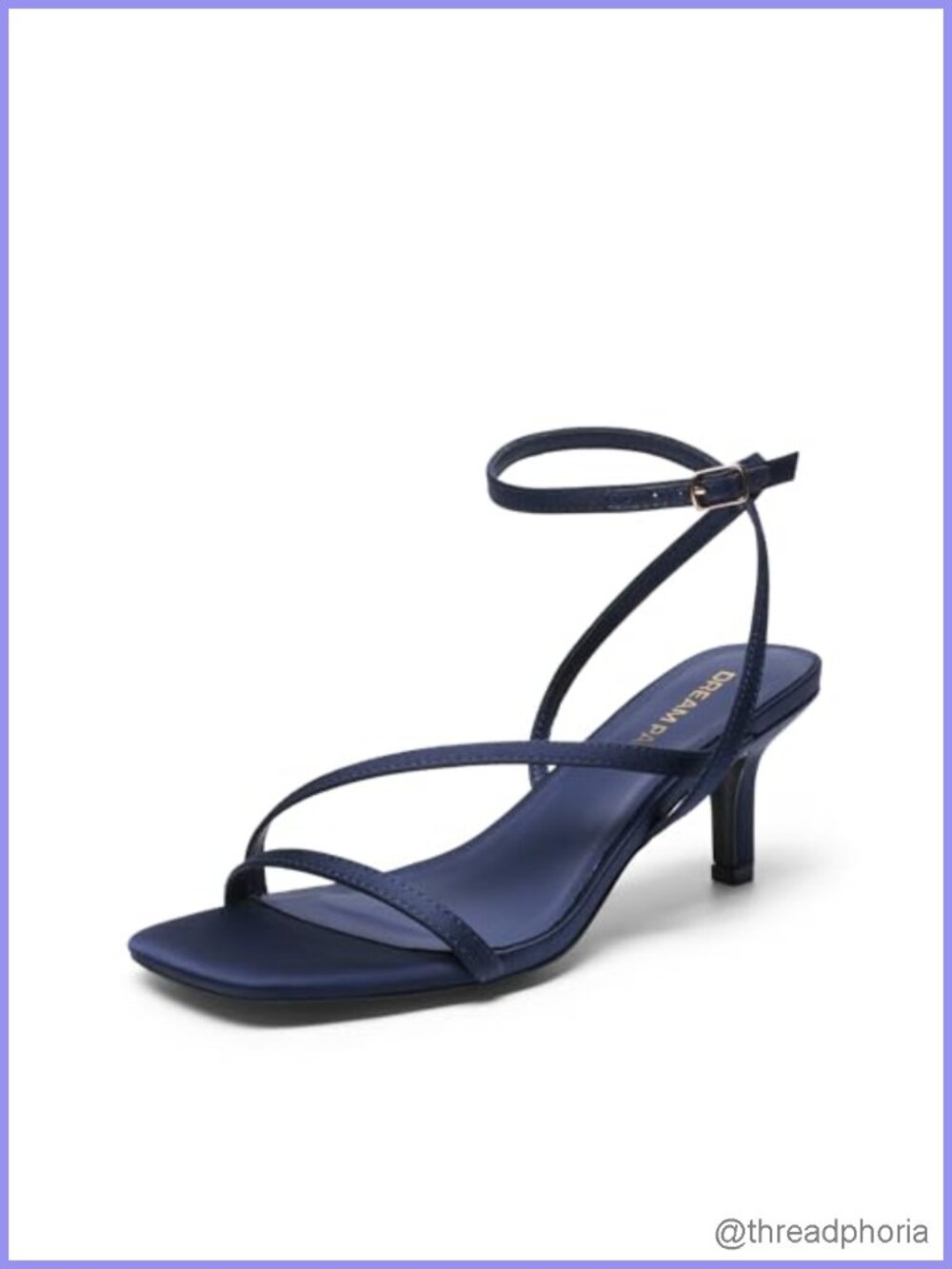 Women's Strappy Sandals with 2.56-Inch Kitten Heel, Satin
